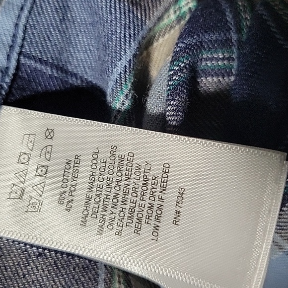 Telluride Clothing Co. M Blue/Tan Plaid Lightweight Flannel Shirt - Picture 5 of 7